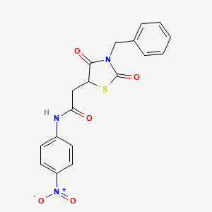 molecular formula C18H15N3O5S B2367512 2-(3-benzyl-2,4-dioxo-1,3-thiazolidin-5-yl)-N-(4-nitrophenyl)acetamide CAS No. 923121-84-0
