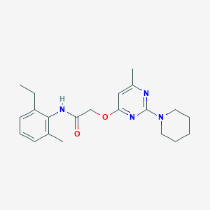 molecular formula C21H28N4O2 B2367517 N-(2-ethyl-6-methylphenyl)-2-((6-methyl-2-(piperidin-1-yl)pyrimidin-4-yl)oxy)acetamide CAS No. 1226433-10-8