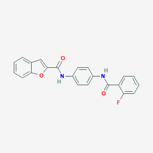 molecular formula C22H15FN2O3 B236752 N-{4-[(2-fluorobenzoyl)amino]phenyl}-1-benzofuran-2-carboxamide 