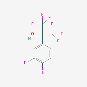 molecular formula C9H4F7IO B2367530 1,1,1,3,3,3-六氟-2-(3-氟-4-碘苯基)丙烷-2-醇 CAS No. 1358953-45-3