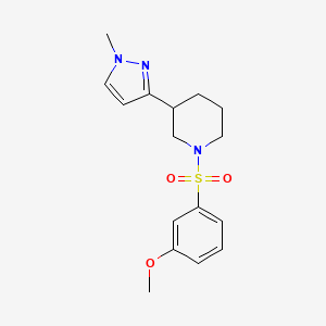 molecular formula C16H21N3O3S B2367536 1-((3-methoxyphenyl)sulfonyl)-3-(1-methyl-1H-pyrazol-3-yl)piperidine CAS No. 2034288-57-6