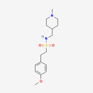 molecular formula C16H26N2O3S B2367539 2-(4-甲氧基苯基)-N-((1-甲基哌啶-4-基)甲基)乙磺酰胺 CAS No. 953207-60-8