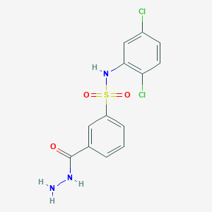 molecular formula C13H11Cl2N3O3S B2367554 N-(2,5-dichlorophenyl)-3-(hydrazinecarbonyl)benzene-1-sulfonamide CAS No. 326916-24-9