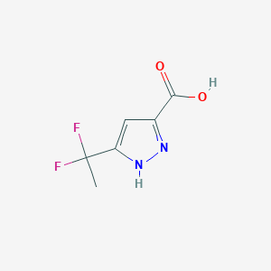 molecular formula C6H6F2N2O2 B2367558 5-(1,1-Difluoro-ethyl)-2H-pyrazole-3-carboxylic acid CAS No. 681034-53-7