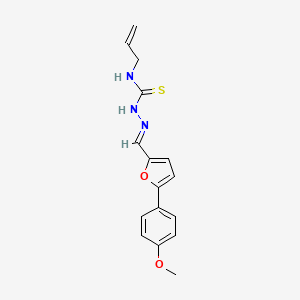 molecular formula C16H17N3O2S B2367561 (2E)-2-{[5-(4-甲氧基苯基)呋喃-2-基]亚甲基}-N-(丙-2-烯-1-基)肼基碳硫酰胺 CAS No. 301176-99-8