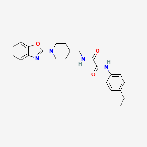 molecular formula C24H28N4O3 B2367567 N1-((1-(benzo[d]oxazol-2-yl)piperidin-4-yl)methyl)-N2-(4-isopropylphenyl)oxalamide CAS No. 1797571-34-6