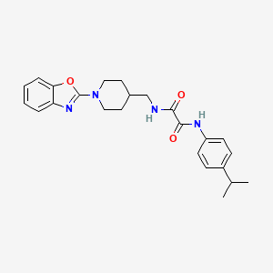 molecular formula C24H28N4O3 B2367567 N1-((1-(Benzo[d]oxazol-2-yl)piperidin-4-yl)methyl)-N2-(4-Isopropylphenyl)oxalamid CAS No. 1797571-34-6