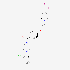 molecular formula C25H29ClF3N3O2 B2367576 [4-(2-Chlorophenyl)piperazino](4-{2-[4-(trifluoromethyl)piperidino]ethoxy}phenyl)methanone CAS No. 2062071-38-7