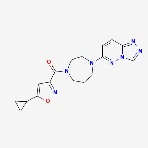 molecular formula C17H19N7O2 B2367578 (4-([1,2,4]Triazolo[4,3-b]pyridazin-6-yl)-1,4-diazepan-1-yl)(5-cyclopropylisoxazol-3-yl)methanone CAS No. 2310124-71-9