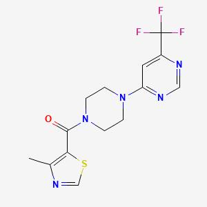 (4-Methylthiazol-5-yl)(4-(6-(trifluoromethyl)pyrimidin-4-yl)piperazin-1-yl)methanone