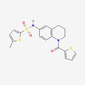 5-methyl-N-(1-(thiophene-2-carbonyl)-1,2,3,4-tetrahydroquinolin-6-yl)thiophene-2-sulfonamide