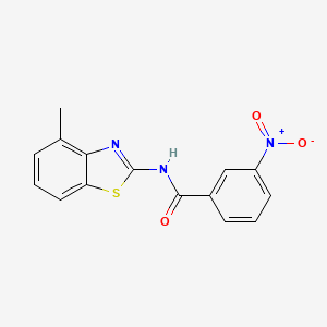 molecular formula C15H11N3O3S B2367595 N-(4-methyl-1,3-benzothiazol-2-yl)-3-nitrobenzamide CAS No. 313254-07-8