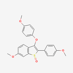 molecular formula C23H20O5S B2367596 6-methoxy-3-(4-methoxyphenoxy)-2-(4-methoxyphenyl)-1H-1-benzothiophen-1-one CAS No. 477762-75-7