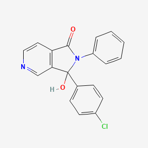 molecular formula C19H13ClN2O2 B2367600 3-(4-chlorophenyl)-3-hydroxy-2-phenyl-2,3-dihydro-1H-pyrrolo[3,4-c]pyridin-1-one CAS No. 1646834-61-8