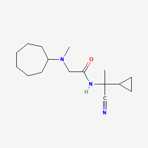 molecular formula C16H27N3O B2367607 N-(1-cyano-1-cyclopropylethyl)-2-[cycloheptyl(methyl)amino]acetamide CAS No. 1223325-70-9