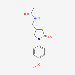 molecular formula C14H18N2O3 B2367608 N-((1-(4-甲氧苯基)-5-氧代吡咯烷-3-基)甲基)乙酰胺 CAS No. 954628-01-4
