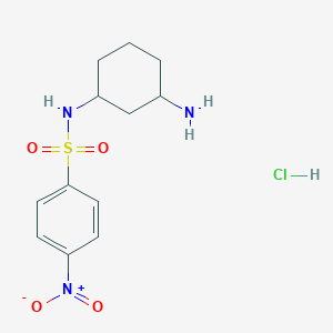 molecular formula C12H18ClN3O4S B2367611 N-(3-aminocyclohexyl)-4-nitrobenzene-1-sulfonamide hydrochloride CAS No. 1788784-55-3