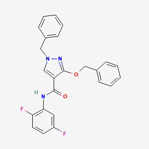 molecular formula C24H19F2N3O2 B2367615 1-benzyl-3-(benzyloxy)-N-(2,5-difluorophenyl)-1H-pyrazole-4-carboxamide CAS No. 1013756-79-0