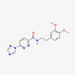 molecular formula C17H18N6O3 B2367619 N-(3,4-二甲氧基苯乙基)-6-(1H-1,2,4-三唑-1-基)吡啶并-3-甲酰胺 CAS No. 1797965-08-2