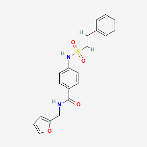 molecular formula C20H18N2O4S B2367624 N-(furan-2-ylmethyl)-4-[[(E)-2-phenylethenyl]sulfonylamino]benzamide CAS No. 1012951-94-8