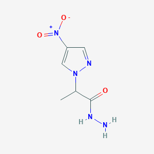 molecular formula C6H9N5O3 B2367627 2-(4-Nitro-pyrazol-1-yl)-propionic acid hydrazide CAS No. 959059-55-3