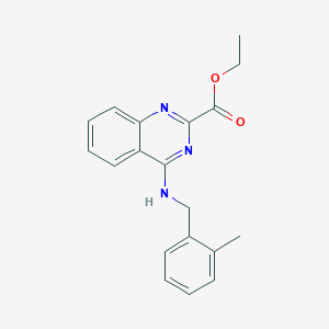 molecular formula C19H19N3O2 B2367629 Ethyl 4-[(2-methylbenzyl)amino]-2-quinazolinecarboxylate CAS No. 866155-30-8