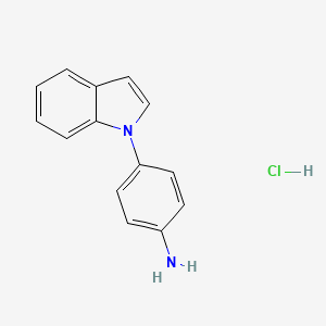 molecular formula C14H13ClN2 B2367632 4-(Indol-1-yl)aniline hydrochloride CAS No. 1431963-41-5