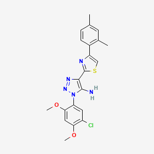 molecular formula C21H20ClN5O2S B2367638 1-(5-chloro-2,4-dimethoxyphenyl)-4-(4-(2,4-dimethylphenyl)thiazol-2-yl)-1H-1,2,3-triazol-5-amine CAS No. 1251610-59-9