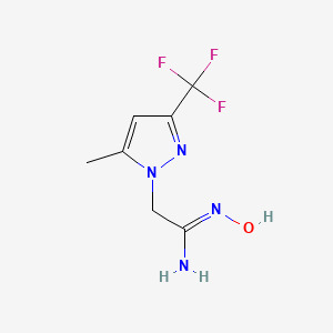 molecular formula C7H9F3N4O B2367648 (1Z)-N'-hydroxy-2-[5-methyl-3-(trifluoromethyl)-1H-pyrazol-1-yl]ethanimidamide CAS No. 1006354-87-5