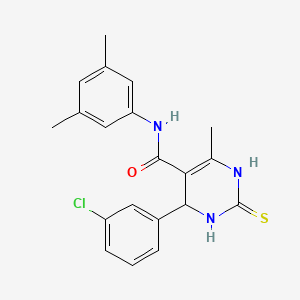 molecular formula C20H20ClN3OS B2367654 4-(3-chlorophenyl)-N-(3,5-dimethylphenyl)-6-methyl-2-thioxo-1,2,3,4-tetrahydropyrimidine-5-carboxamide CAS No. 537679-52-0
