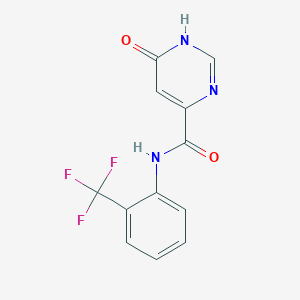 molecular formula C12H8F3N3O2 B2367659 6-hydroxy-N-(2-(trifluoromethyl)phenyl)pyrimidine-4-carboxamide CAS No. 2034621-02-6