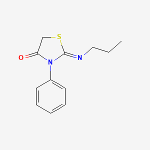 molecular formula C12H14N2OS B2367663 (Z)-3-phenyl-2-(propylimino)thiazolidin-4-one CAS No. 854107-48-5