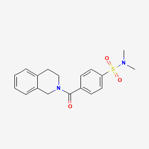 molecular formula C18H20N2O3S B2367675 N,N-dimethyl-4-(1,2,3,4-tetrahydroisoquinoline-2-carbonyl)benzenesulfonamide CAS No. 392290-00-5