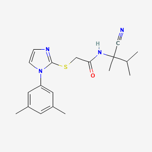N-(2-Cyano-3-methylbutan-2-yl)-2-[1-(3,5-dimethylphenyl)imidazol-2-yl]sulfanylacetamide