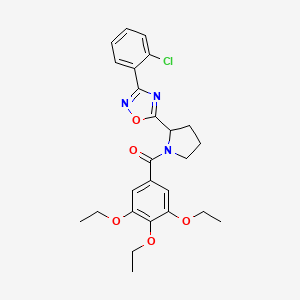 3-(2-Chlorophenyl)-5-[1-(3,4,5-triethoxybenzoyl)pyrrolidin-2-yl]-1,2,4-oxadiazole