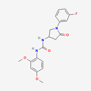 molecular formula C19H20FN3O4 B2367678 1-(2,4-Dimethoxyphenyl)-3-(1-(3-fluorophenyl)-5-oxopyrrolidin-3-yl)urea CAS No. 887466-08-2