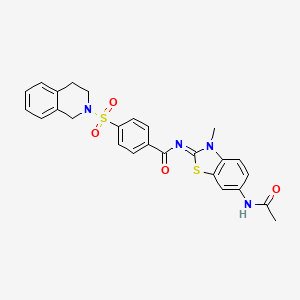 (E)-N-(6-acetamido-3-methylbenzo[d]thiazol-2(3H)-ylidene)-4-((3,4-dihydroisoquinolin-2(1H)-yl)sulfonyl)benzamide