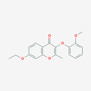 molecular formula C19H18O5 B2367688 7-Ethoxy-3-(2-methoxyphenoxy)-2-methylchromen-4-one CAS No. 858769-03-6