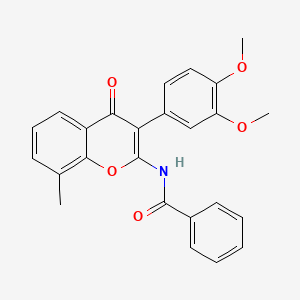 molecular formula C25H21NO5 B2367696 N-(3-(3,4-二甲氧基苯基)-8-甲基-4-氧代-4H-香豆素-2-基)苯甲酰胺 CAS No. 879565-33-0