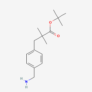 molecular formula C16H25NO2 B2367699 Tert-butyl 3-[4-(aminomethyl)phenyl]-2,2-dimethylpropanoate CAS No. 2230803-87-7