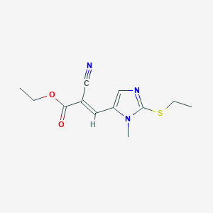 B2367707 ethyl 2-cyano-3-[2-(ethylsulfanyl)-1-methyl-1H-imidazol-5-yl]acrylate CAS No. 320423-20-9