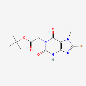 molecular formula C12H15BrN4O4 B2367712 tert-butyl 2-(8-bromo-7-methyl-2,6-dioxo-2,3,6,7-tetrahydro-1H-purin-1-yl)acetate CAS No. 1637533-84-6