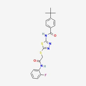 4-tert-butyl-N-[5-[2-(2-fluoroanilino)-2-oxoethyl]sulfanyl-1,3,4-thiadiazol-2-yl]benzamide