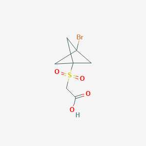molecular formula C7H9BrO4S B2367727 2-[(3-Bromo-1-bicyclo[1.1.1]pentanyl)sulfonyl]acetic acid CAS No. 2416230-94-7