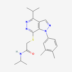 molecular formula C21H27N5OS B2367740 2-((1-(3,4-dimethylphenyl)-4-isopropyl-1H-pyrazolo[3,4-d]pyridazin-7-yl)thio)-N-isopropylacetamide CAS No. 1105204-23-6