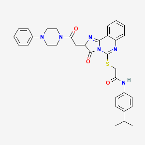 2-({3-oxo-2-[2-oxo-2-(4-phenylpiperazin-1-yl)ethyl]-2H,3H-imidazo[1,2-c]quinazolin-5-yl}sulfanyl)-N-[4-(propan-2-yl)phenyl]acetamide
