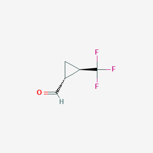 molecular formula C5H5F3O B2367755 Rel-(1R,2R)-2-(trifluoromethyl)cyclopropane-1-carbaldehyde CAS No. 78376-97-3