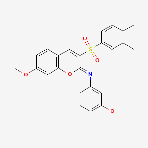 molecular formula C25H23NO5S B2367760 3-(3,4-dimethylphenyl)sulfonyl-7-methoxy-N-(3-methoxyphenyl)chromen-2-imine CAS No. 1321867-60-0