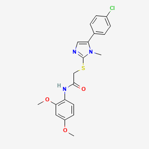 molecular formula C20H20ClN3O3S B2367764 2-((5-(4-chlorophenyl)-1-methyl-1H-imidazol-2-yl)thio)-N-(2,4-dimethoxyphenyl)acetamide CAS No. 932460-37-2