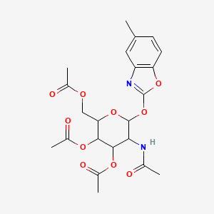 molecular formula C22H26N2O10 B2367768 [5-Acetamido-3,4-diacetyloxy-6-[(5-methyl-1,3-benzoxazol-2-yl)oxy]oxan-2-yl]methyl acetate CAS No. 1094759-88-2